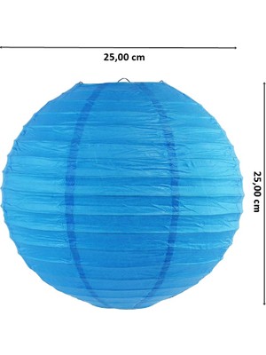 Süsle Bebek ve Parti Kağıt Top Fener, 25,00 cm - Mavi