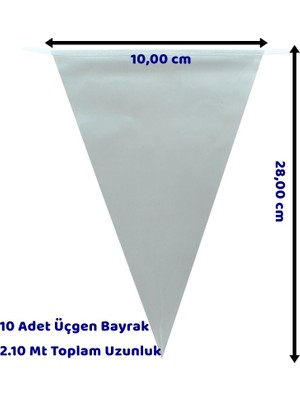 Süsle Bebek ve Parti Kağıt Bayrak Flama - 2,10 Mt - Gümüş