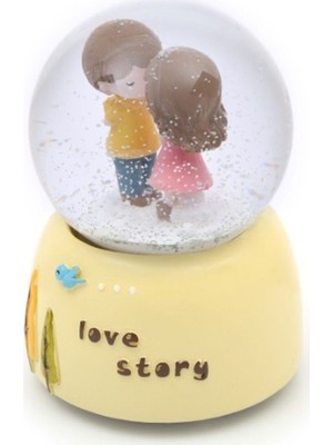 Fbz Home Love Story Kar Küresi Büyük Boy Işıklı Müzikli Kar Püskürtmeli