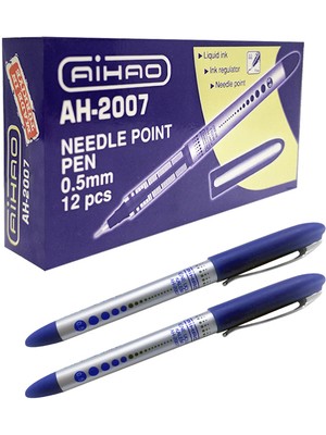 Aihao AH-2007 Iğne Uçlu Kalem Mavi 12'li