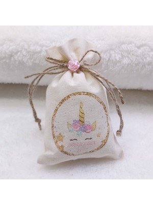 Hayaller Dükkanı 30 Adet Unicorn Baskılı Lavanta Kesesi Bebek Si, Bebek Mevlüt Si, Bebek Şekeri