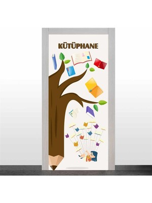 Okularenkkat Ağaç Kütüphane Kapı Giydirme