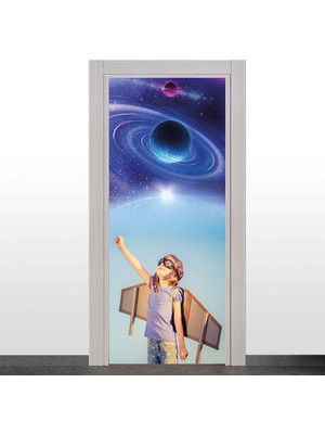 Okularenkkat Çocuk ve Gökyüzü Temalı Kapı Giydirme