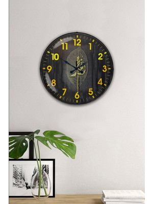 Platin Saat 35 cm Bombeli Gerçek Camlı Dekoratif Duvar Saati