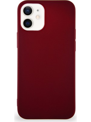 Kzy Apple iPhone 12 Mini Kılıf Soft Premier Renkli Silikon Kapak - Mürdüm