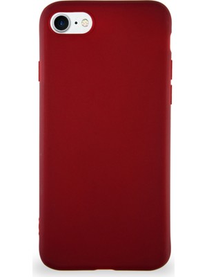 Kzy Apple iPhone Se 2020 Kılıf Soft Premier Renkli Silikon Kapak - Mürdüm