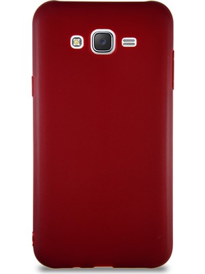 Kzy Samsung Galaxy J7 Core Kılıf Soft Premier Renkli Silikon Kapak - Mürdüm