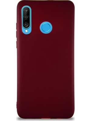 Kzy Huawei P30 Lite Kılıf Soft Premier Renkli Silikon Kapak - Mürdüm