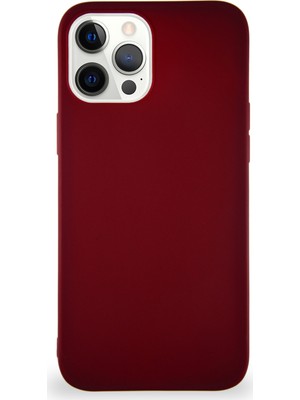 Kzy Apple iPhone 12 Pro Max Kılıf Soft Premier Renkli Silikon Kapak - Mürdüm