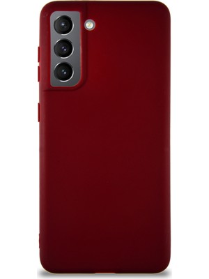 Case World Samsung Galaxy S21 Kılıf Soft Premier Renkli Silikon Kapak - Mürdüm
