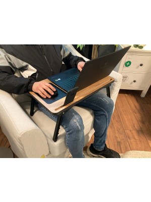 Axolotl Foldaway Telefon ve Tablet Bölmeli Katlanır Ayaklı Laptop Sehpası Notebook Bilgisayar Çalışma Masası