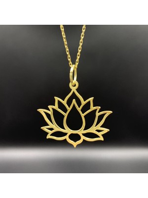 Gümüşhane Silver Lotus Çiçeği Gümüş Kolye Rose Altın Kaplama Lotus Gümüş Kolye