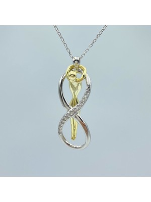Gümüşhane Silver Gümüş Sarılan Kolye Rose Altın Kaplama Sarılan Kolye