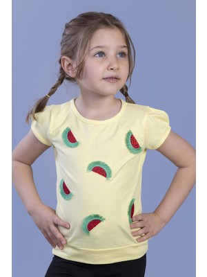 Toontoy Kız Çocuk Karpuz Nakışlı T-Shirt