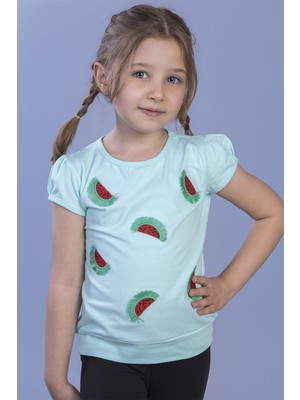 Toontoy Kız Çocuk Karpuz Nakışlı T-Shirt