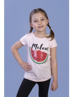 Toontoy Kız Çocuk Karpuz Nakışlı T-shirt