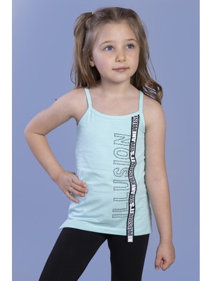 Toontoy Kız Çocuk Baskılı Şerit Aksesuarlı Atlet