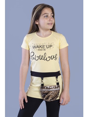 Toontoy  Kız Çocuk T-Shirt Önü Çantalı