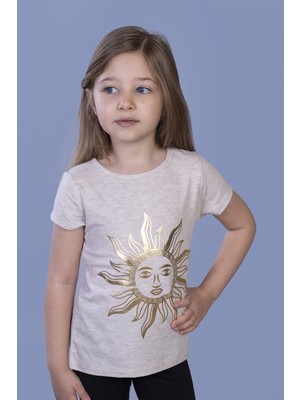 Toontoy Kız Çocuk Güneş Varaklı T-Shirt