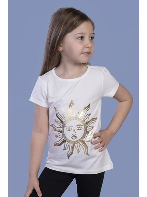 Toontoy Kız Çocuk Güneş Varaklı T-Shirt