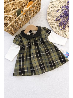 Babymod Ekose Desenli Kız Bebek Elbise