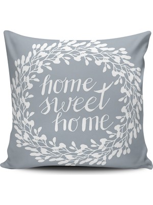 Alkan Homes Kırlent Dünyası Home Sweet Home Dijital Baskılı Kırlent Kılıfı