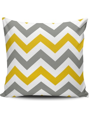 Alkan Homes Kırlent Dünyası Zigzag Desenli Dijital Baskılı Kırlent Kılıfı