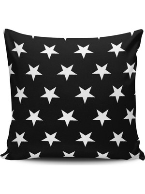 Alkan Homes Kırlent Dünyası Yıldız Desenli Dijital Baskılı Kırlent Kılıfı