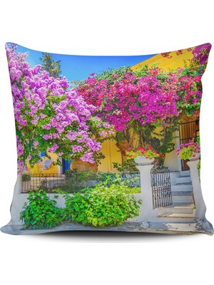 Alkan Homes Kırlent Dünyası Manzara Dijital Baskılı Kırlent Kılıfı