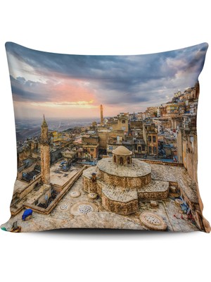 Alkan Homes Kırlent Dünyası Manzara Dijital Baskılı Kırlent Kılıfı