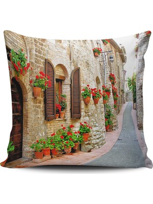 Alkan Homes Kırlent Dünyası Manzara Dijital Baskılı Kırlent Kılıfı