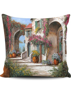 Alkan Homes Kırlent Dünyası Manzara Dijital Baskılı Kırlent Kılıfı