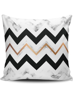 Alkan Homes Kırlent Dünyası Mermer Desenli Dijital Baskılı Kırlent Kılıfı