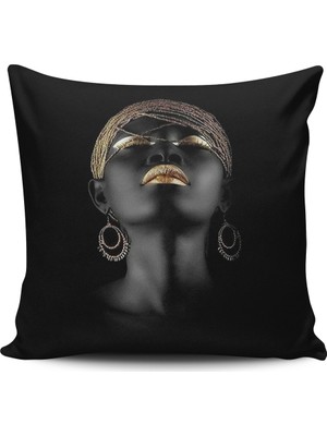 Alkan Homes Kırlent Dünyası Afrikalı Kızlar Dijital Baskılı Kırlent Kılıfı