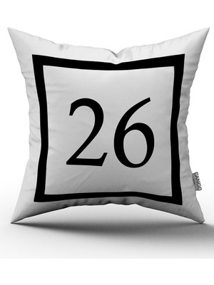 Cango Home Siyah Beyaz Rakamlı Dijital Baskı Kırlent Kılıfı 26