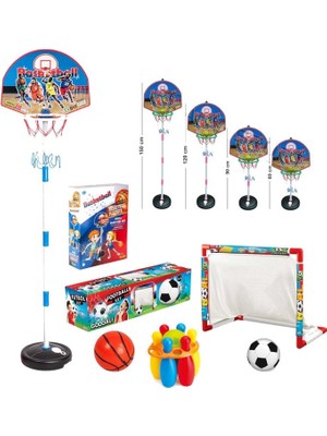 Dede Futbol Kalesi + Ayaklı Basketbol Potası Erkek Çocuk Oyuncakları Oyuncak Futbol Kalesi