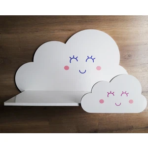 Ahşap Bulut Temalı Çocuk Odası Dekoratif Raf