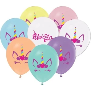 Parti Furyası Unicorn Pastel Kalpli 10 Adet Balon