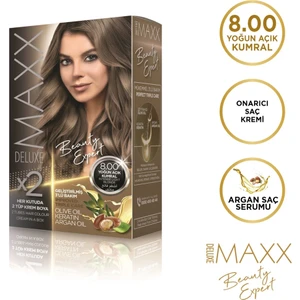 MAXX DELUXE BEAUTY EXPERT 8.00  Yoğun Açık Kumral Set Boya