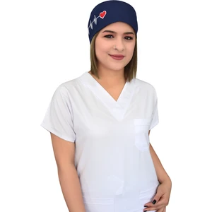 Nur Ortopedi Lacivert Kalp Ritim Hastane Bonesi / Cerrahi Bone