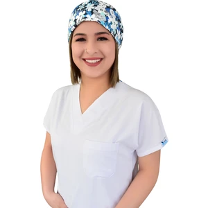 Nur Ortopedi  Mavi Beyaz Çiçekli Doktor Hemşire Hastane Medikal Cerrahi Bone