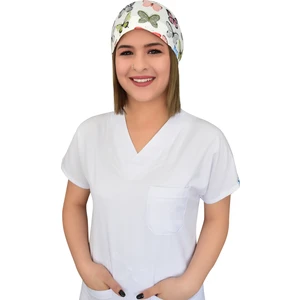 Nur Ortopedi Yeşil Kelebek Desen  Doktor Hemşire Hastane Medikal Cerrahi Bone