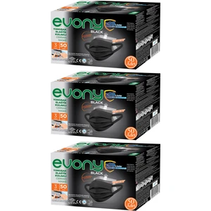Evony Siyah Elastik Kulaklı Maske 150 Adet