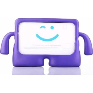 Caseart Apple iPad Mini 2 Renkli Tutacaklı Stantlı Silikon Çocuk Tablet Kılıfı - Mor