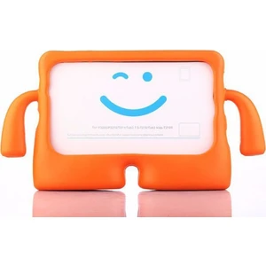 Caseart Apple iPad Mini 2 Renkli Tutacaklı Stantlı Silikon Çocuk Tablet Kılıfı - Turuncu