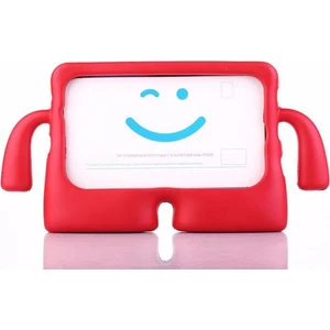 Caseart Samsung Tab A7 T500 Renkli Tutacaklı Stantlı Silikon Çocuk Tablet Kılıfı - Kırmızı