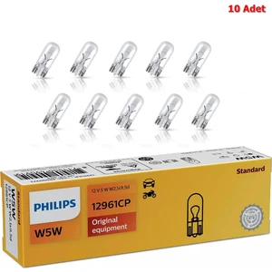 12V 5W Standart T10 Dipsiz Ampul (10 Adet) (W5W) 12961 Cp Ean- 8711500490919