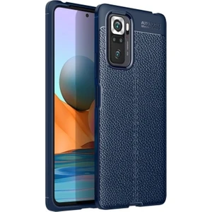 Xiaomi Redmi Note 10 Kılıf Niss Silikon Deri Görünümlü Lacivert
