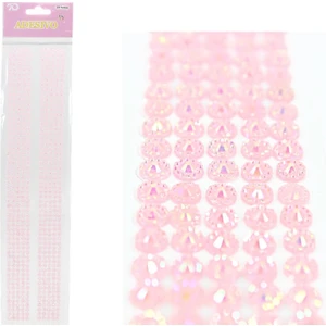 Süsle Bebek ve Parti Yapışkanlı Kristal Süsleme Taşları 0,50 cm Çap, 600 Adet Taş, Pembe