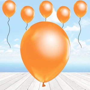Süsle Bebek ve Parti Metalik Parlak Balon, 10 Adet - Turuncu